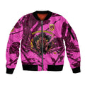 Personalised Brisbane Broncos Sleeve Zip Bomber Jacket Fierce Horse Mascot In Pink Aboriginal Dot Art Style