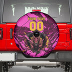 Personalised Brisbane Broncos Spare Tire Cover Fierce Horse Mascot In Pink Aboriginal Dot Art Style