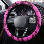 Brisbane Broncos Steering Wheel Cover Fierce Horse Mascot In Pink Aboriginal Dot Art Style