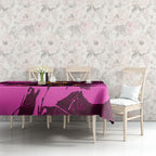 Personalised Brisbane Broncos Tablecloth Fierce Horse Mascot In Pink Aboriginal Dot Art Style