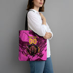 Personalised Brisbane Broncos Tote Bag Fierce Horse Mascot In Pink Aboriginal Dot Art Style