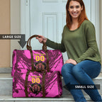 Personalised Brisbane Broncos Travel Bag Fierce Horse Mascot In Pink Aboriginal Dot Art Style
