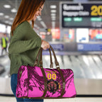 Personalised Brisbane Broncos Travel Bag Fierce Horse Mascot In Pink Aboriginal Dot Art Style