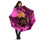 Personalised Brisbane Broncos Umbrella Fierce Horse Mascot In Pink Aboriginal Dot Art Style