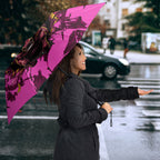Personalised Brisbane Broncos Umbrella Fierce Horse Mascot In Pink Aboriginal Dot Art Style
