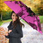 Personalised Brisbane Broncos Umbrella Fierce Horse Mascot In Pink Aboriginal Dot Art Style