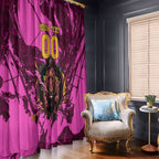 Personalised Brisbane Broncos Window Curtain Fierce Horse Mascot In Pink Aboriginal Dot Art Style