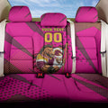 Custom Rugby Broncos Back Car Seat Cover Muscular Horse Mascot With Flag In Pink