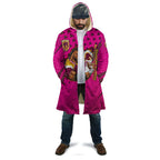 Custom Rugby Broncos Cloak Muscular Horse Mascot With Flag In Pink