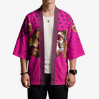 Custom Rugby Broncos Kimono Muscular Horse Mascot With Flag In Pink