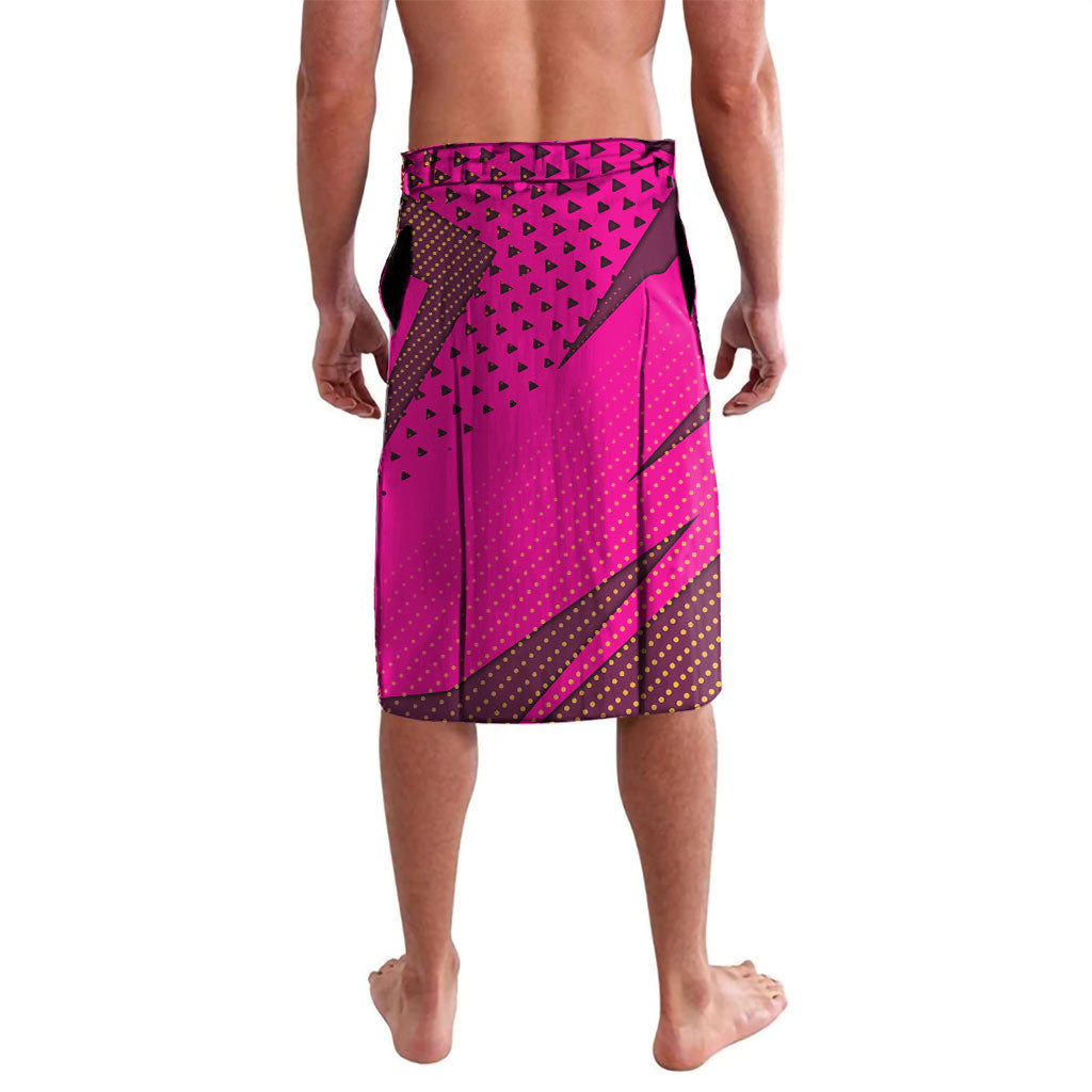 Custom Rugby Broncos Lavalava Muscular Horse Mascot With Flag In Pink