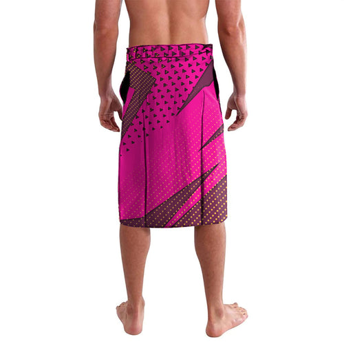 Custom Rugby Broncos Lavalava Muscular Horse Mascot With Flag In Pink