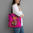 Custom Rugby Broncos Tote Bag Muscular Horse Mascot With Flag In Pink