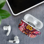 Personalised Brisbane Broncos Rugby AirPods Case Aboriginal Art Style Pink And Gold Patterned Graphics