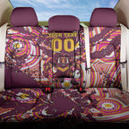 Personalised Brisbane Broncos Rugby Back Car Seat Cover Aboriginal Art Style Pink And Gold Patterned Graphics