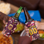 Personalised Brisbane Broncos Rugby 4 in 1 Can Cooler Tumbler Aboriginal Art Style Pink And Gold Patterned Graphics