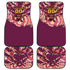 Personalised Brisbane Broncos Rugby Car Mats Aboriginal Art Style Pink And Gold Patterned Graphics