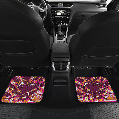 Personalised Brisbane Broncos Rugby Car Mats Aboriginal Art Style Pink And Gold Patterned Graphics