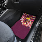 Personalised Brisbane Broncos Rugby Car Mats Aboriginal Art Style Pink And Gold Patterned Graphics