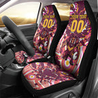 Personalised Brisbane Broncos Rugby Car Seat Cover Aboriginal Art Style Pink And Gold Patterned Graphics