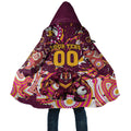 Personalised Brisbane Broncos Rugby Cloak Aboriginal Art Style Pink And Gold Patterned Graphics