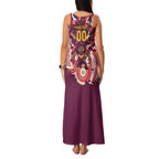 Personalised Brisbane Broncos Rugby Family Matching Tank Maxi Dress and Hawaiian Shirt Aboriginal Art Style Pink And Gold Patterned Graphics