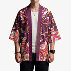 Personalised Brisbane Broncos Rugby Kimono Aboriginal Art Style Pink And Gold Patterned Graphics