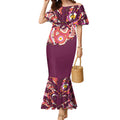 Personalised Brisbane Broncos Rugby Mermaid Dress Aboriginal Art Style Pink And Gold Patterned Graphics