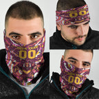 Personalised Brisbane Broncos Rugby Neck Gaiter Aboriginal Art Style Pink And Gold Patterned Graphics