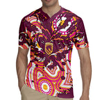 Personalised Brisbane Broncos Rugby Rugby Jersey Aboriginal Art Style Pink And Gold Patterned Graphics