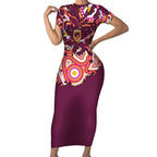 Personalised Brisbane Broncos Rugby Short Sleeve Bodycon Dress Aboriginal Art Style Pink And Gold Patterned Graphics