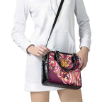 Personalised Brisbane Broncos Rugby Shoulder Handbag Aboriginal Art Style Pink And Gold Patterned Graphics