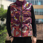 Personalised Brisbane Broncos Rugby Sleeveless Puffer Jacket Aboriginal Art Style Pink And Gold Patterned Graphics
