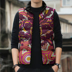 Personalised Brisbane Broncos Rugby Sleeveless Puffer Jacket Aboriginal Art Style Pink And Gold Patterned Graphics