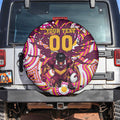 Personalised Brisbane Broncos Rugby Spare Tire Cover Aboriginal Art Style Pink And Gold Patterned Graphics