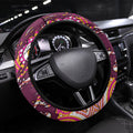 Brisbane Broncos Rugby Steering Wheel Cover Aboriginal Art Style Pink And Gold Patterned Graphics