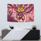 Personalised Brisbane Broncos Rugby Tapestry Aboriginal Art Style Pink And Gold Patterned Graphics