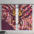 Personalised Brisbane Broncos Rugby Window Curtain Aboriginal Art Style Pink And Gold Patterned Graphics