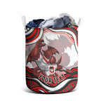 Personalized St George Illawarra Dragons Laundry Basket Aboriginal Dot Art - Dreamtime Rugby Mascot