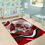 Personalized St George Illawarra Dragons Area Rug Aboriginal Dot Art - Dreamtime Rugby Mascot