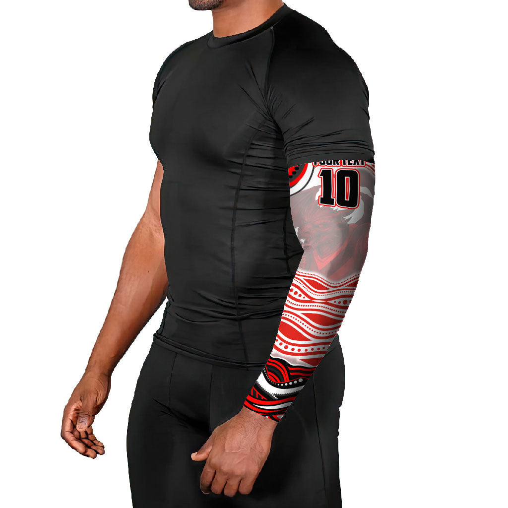 Personalized St George Illawarra Dragons Arm Sleeves Aboriginal Dot Art - Dreamtime Rugby Mascot