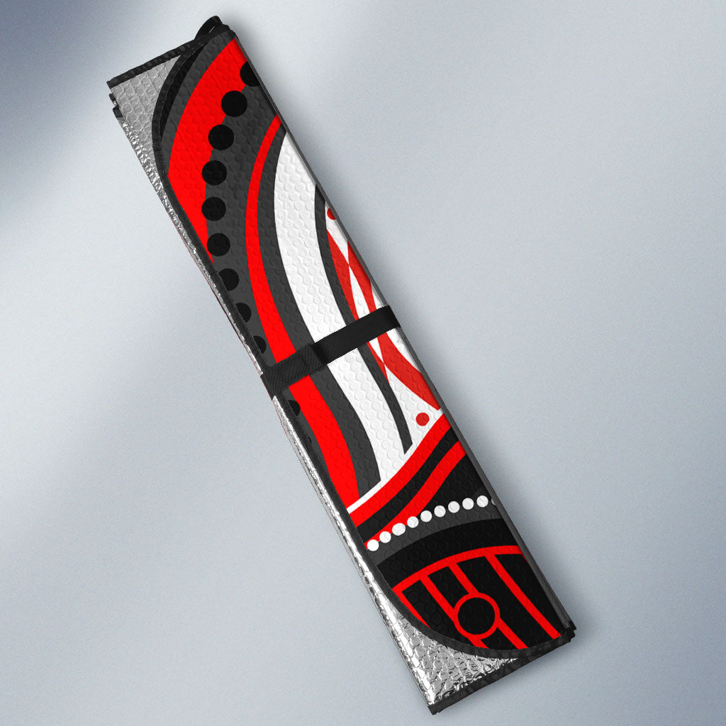 Personalized St George Illawarra Dragons Auto Sun Shade Aboriginal Dot Art - Dreamtime Rugby Mascot