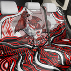 Personalized St George Illawarra Dragons Back Car Seat Cover Aboriginal Dot Art - Dreamtime Rugby Mascot