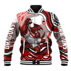 Personalized St George Illawarra Dragons Baseball Jacket Aboriginal Dot Art - Dreamtime Rugby Mascot