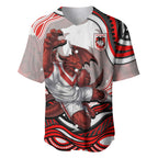 Personalized St George Illawarra Dragons Baseball Jersey Aboriginal Dot Art - Dreamtime Rugby Mascot