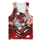 Personalized St George Illawarra Dragons Basketball Jersey Aboriginal Dot Art - Dreamtime Rugby Mascot