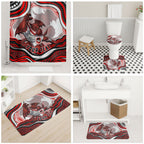 Personalized St George Illawarra Dragons Bathroom Set Aboriginal Dot Art - Dreamtime Rugby Mascot