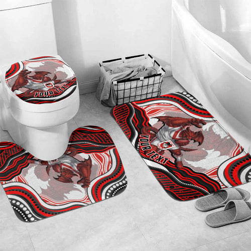 Personalized St George Illawarra Dragons Bathroom Set Aboriginal Dot Art - Dreamtime Rugby Mascot
