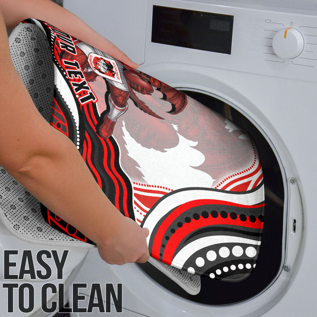 Personalized St George Illawarra Dragons Bathroom Set Aboriginal Dot Art - Dreamtime Rugby Mascot