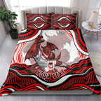 Personalized St George Illawarra Dragons Bedding Set Aboriginal Dot Art - Dreamtime Rugby Mascot